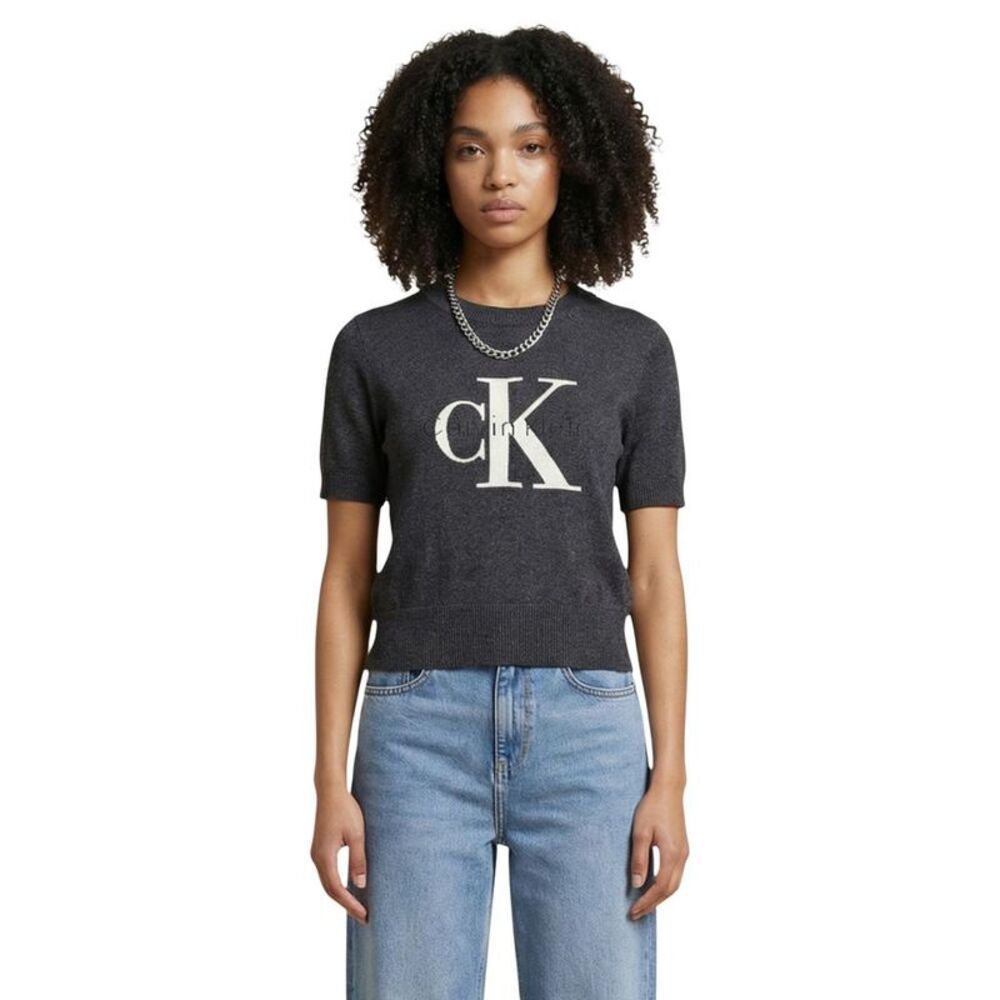 Calvin Klein Jeans Gray Cotton Women's Sweatshirt